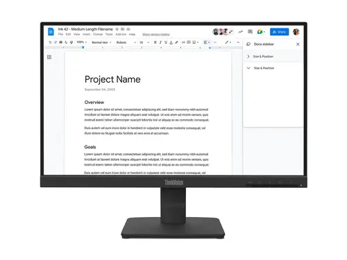 Monitor, Lenovo ThinkVision S22-4e 21.5" IPS, WLED, 1920x1080, 16:9, 4ms, 100Hz, 250 cd/m2, 1300:1, HDMI, VGA, Tilt Stand - 1