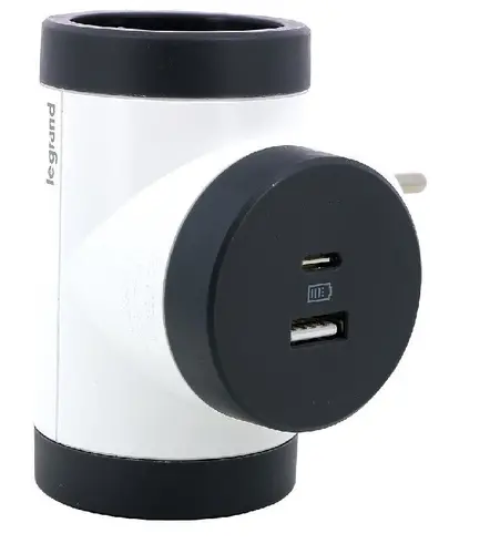 АДАПТЕР 2хШУКО+2 USB A+C с ОБРАТНО ВЪРТЕНЕ LEGRAND - БЯЛ/СИВ АДАПТЕР 2хШУКО+2 USB A+C с ОБРАТНО ВЪРТЕНЕ LEGRAND - БЯЛ/СИВ