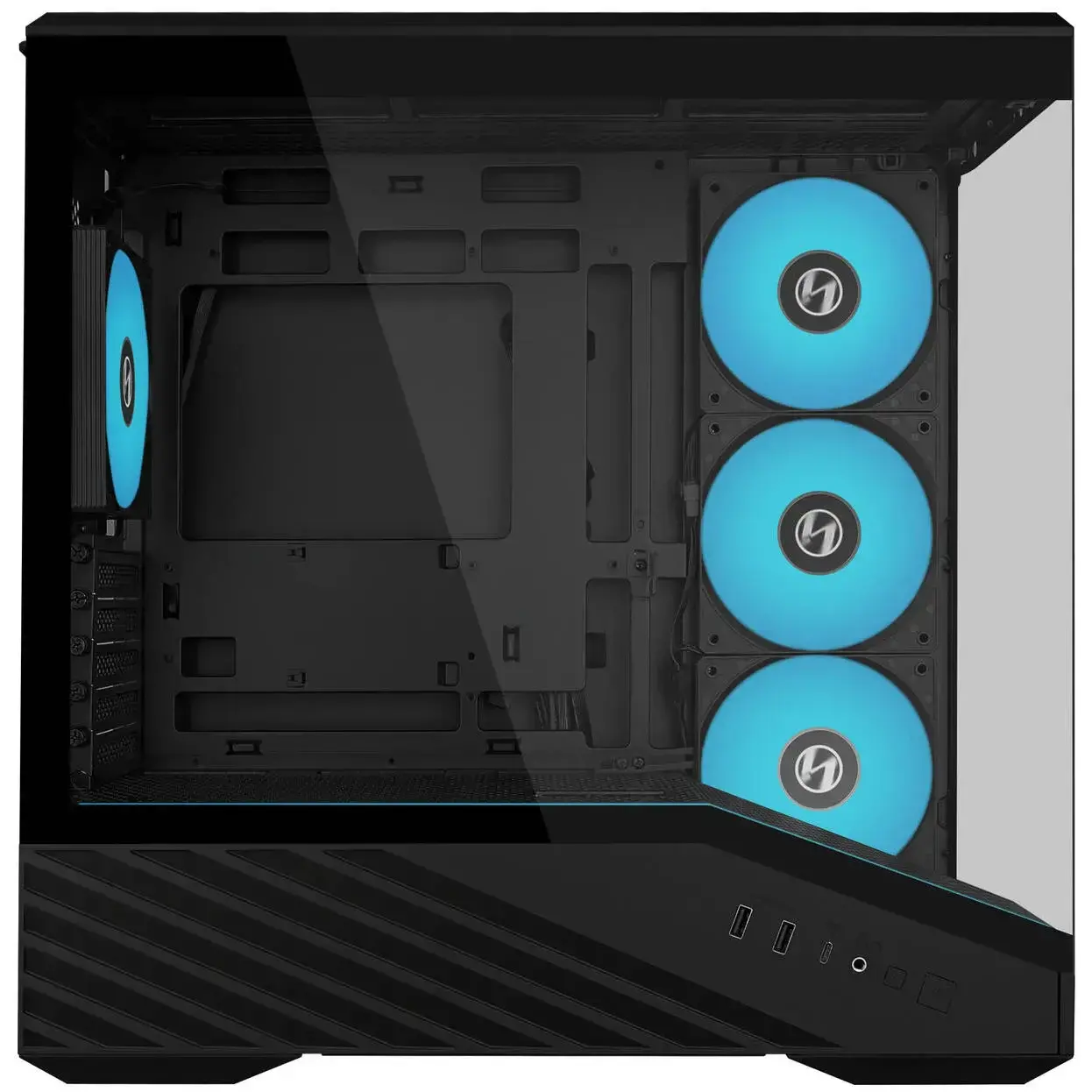 Кутия Lian Li Vector V100 MINI ARGB Mid-Tower, Tempered Glass - Black - image 2
