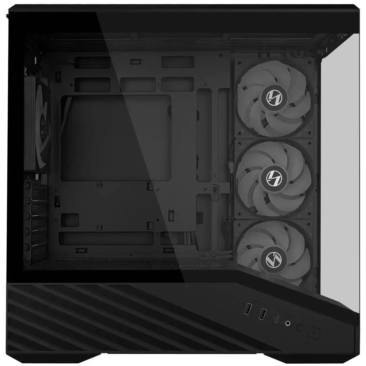 Кутия Lian Li Vector V100 MINI ARGB Mid-Tower, Tempered Glass - Black - image 3