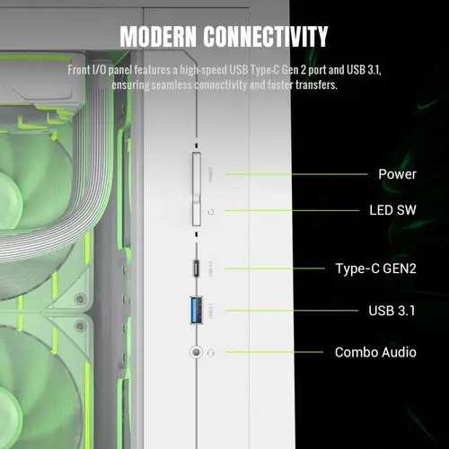 Gamemax кутия Case mATX - CLAW 360 WH - image 10