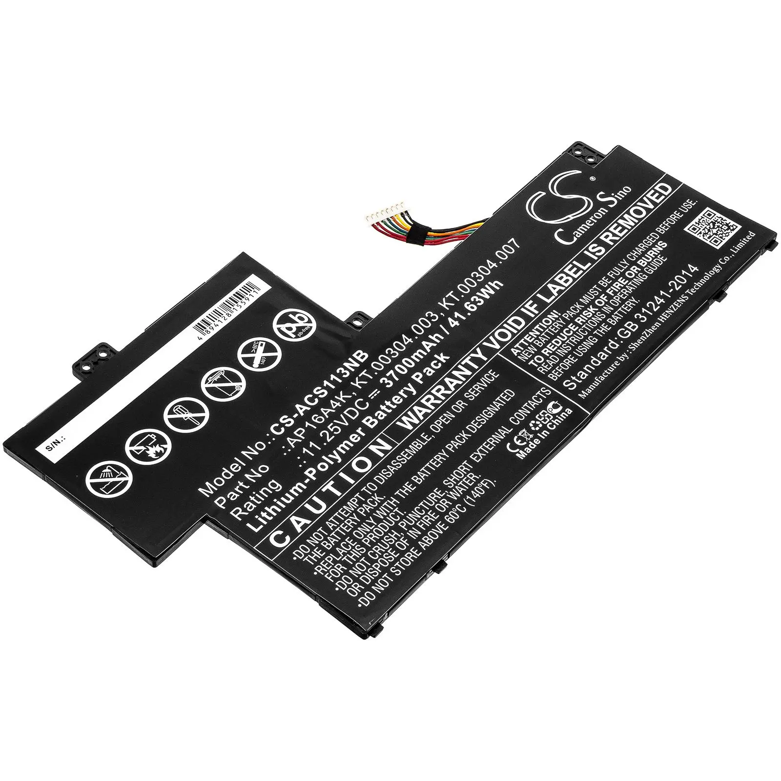 Батерия  за лаптоп ACER Aspire One Cloudbook 11 AO1-132, SWIFT 1 SF113-31-P2JX, AP16A4K LiPo 11.25V 3700mAh  CAMERON SINO - image 2