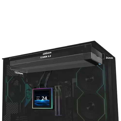 Охладител за процесор Lian Li HydroShift II LCD-S 360N Fanless ARGB - Черен - image 4