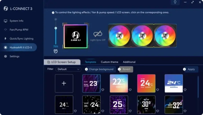 Охладител за процесор Lian Li HydroShift II LCD-S 360TL RGB - Черен - image 11