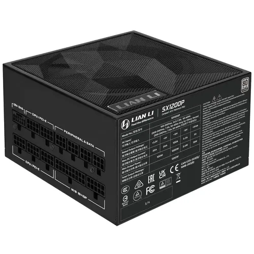 Захранващ блок Lian Li SX1200P Black 1200W 80+ Platinum PCIe 5.1, ATX 3.1 - image 2