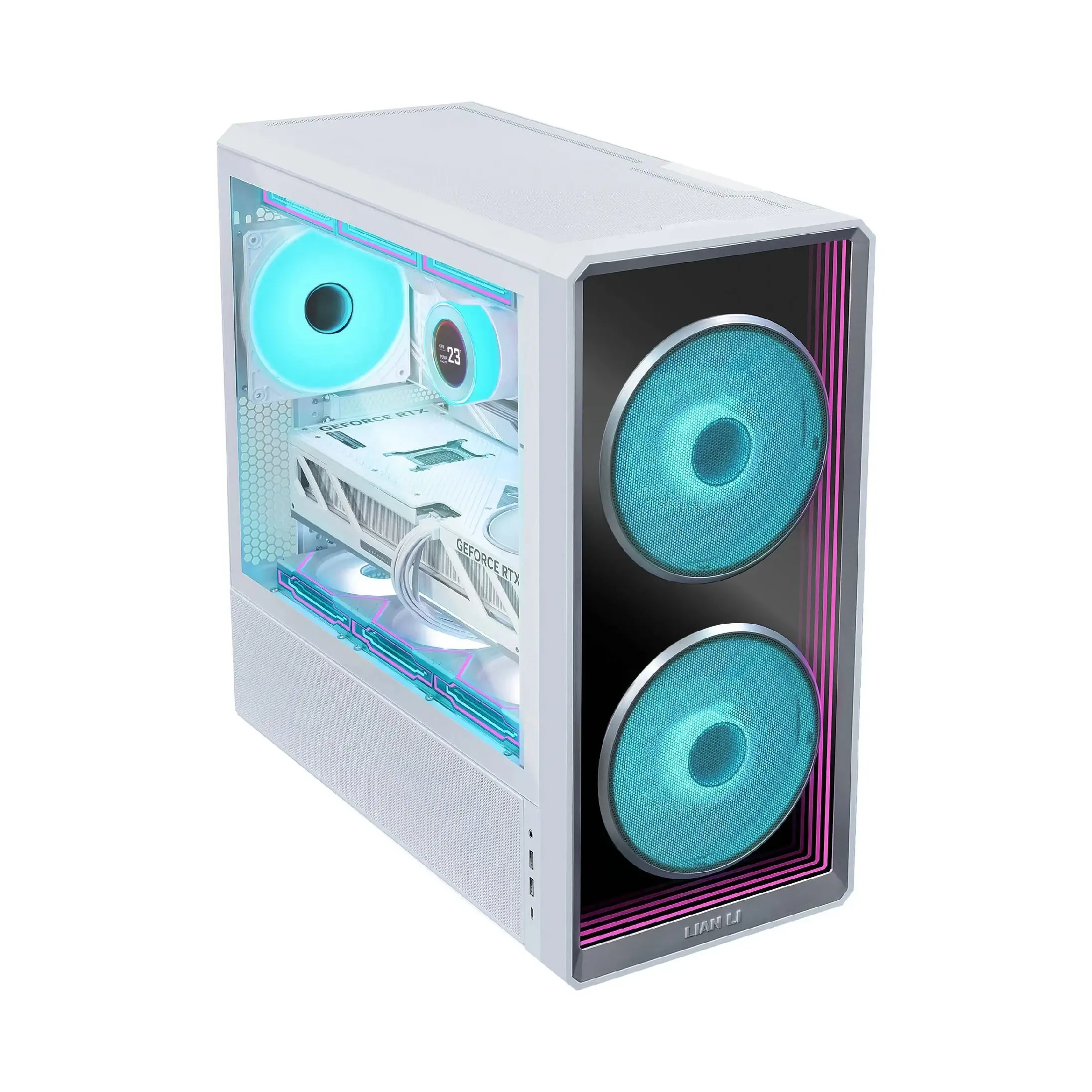 Кутия Lian Li LANCOOL 217 INF RGB Mid-Tower, Tempered Glass - Бял - image 1