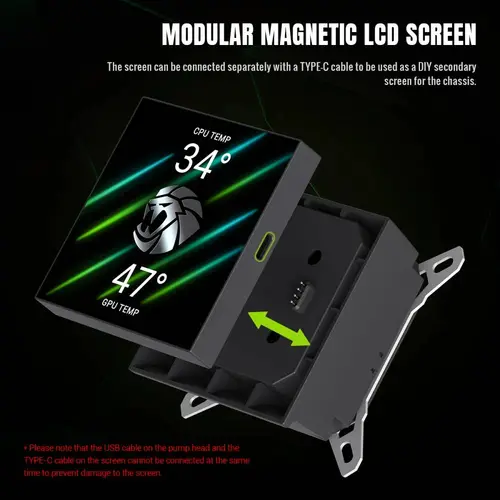 Gamemax водно охлаждане Water Cooling GLACIER 360 LCD BK - Addressable RGB - image 10