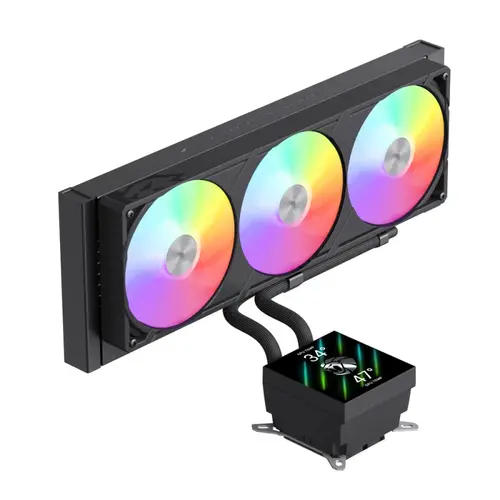 Gamemax водно охлаждане Water Cooling GLACIER 360 LCD BK - Addressable RGB - image 1