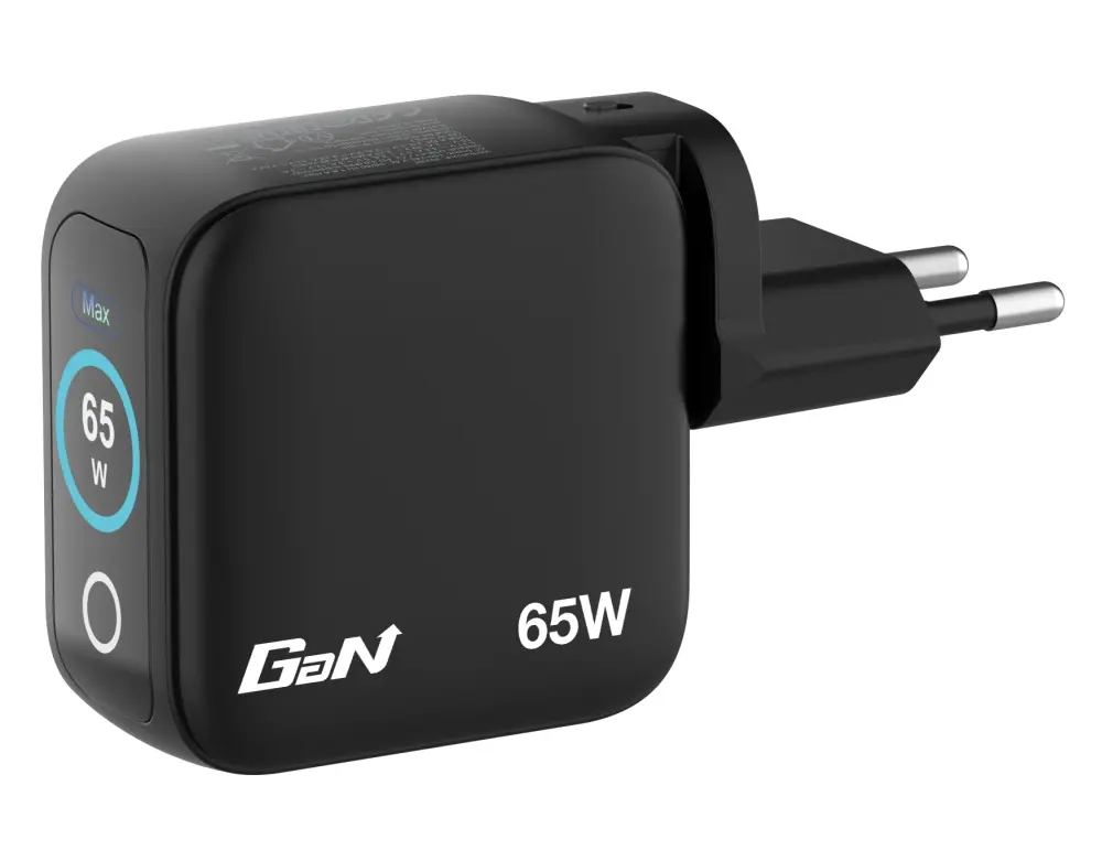 Φορτιστής, Verbatim Mini GaN Charger 65W with Display + 60W USB-C to USB-C Cable (Charger and Data transfer) Γκρι