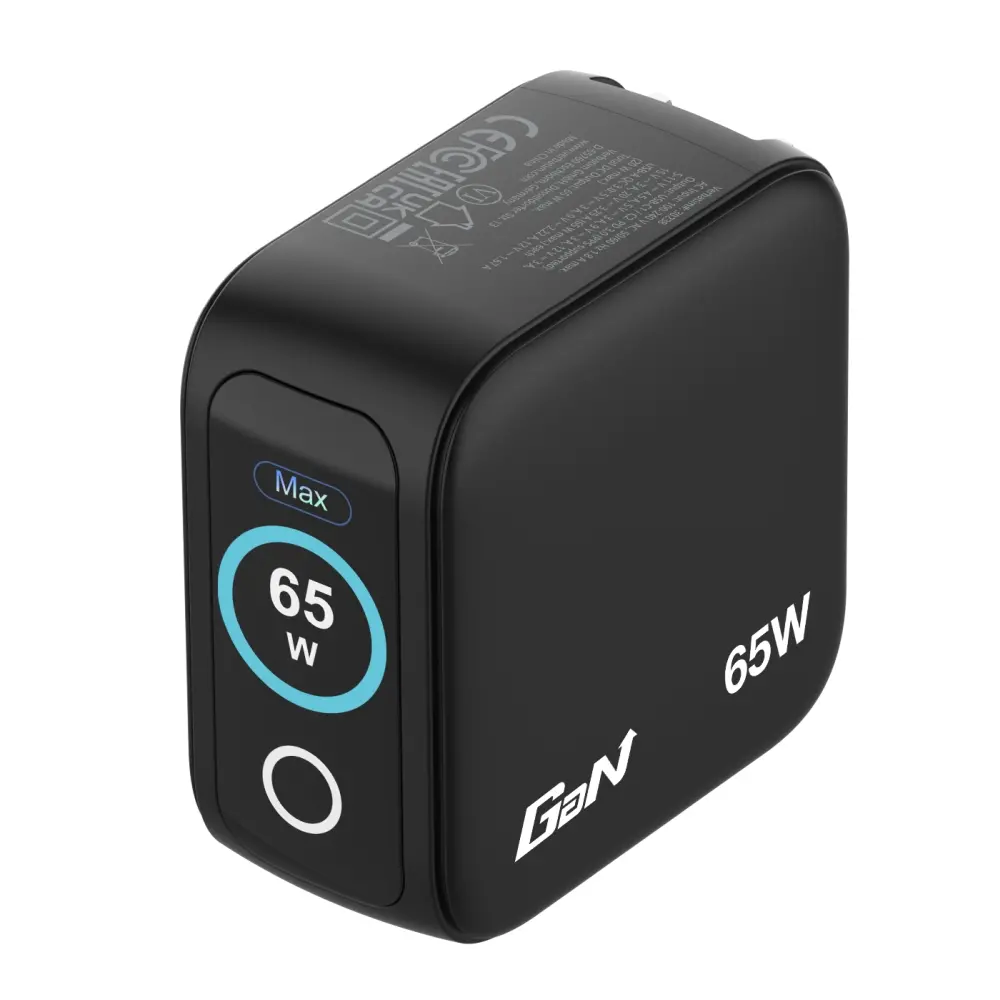 Зарядно устройство, Verbatim Mini GaN Charger 65W with Display + 60W USB-C to USB-C Cable (Charger and Data transfer) Grey - image 5