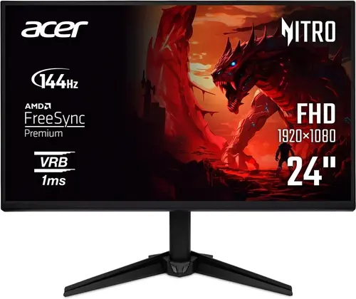 Монитор, Acer Nitro QG241YP6bmipx, 60cm 23.8'' FHD (1920x1080) IPS, ZeroFrame, 144Hz, 1ms(VRB), 250nits, 100M:1, HDMI, DP, Audio out, Speakers, FreeSync,Tilt,  BluelightShield, Vesa, Black