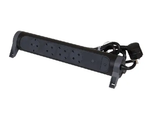 Prelungitor 3x Schuko cablu 1,5m cu protecție Legrand - negru/gri