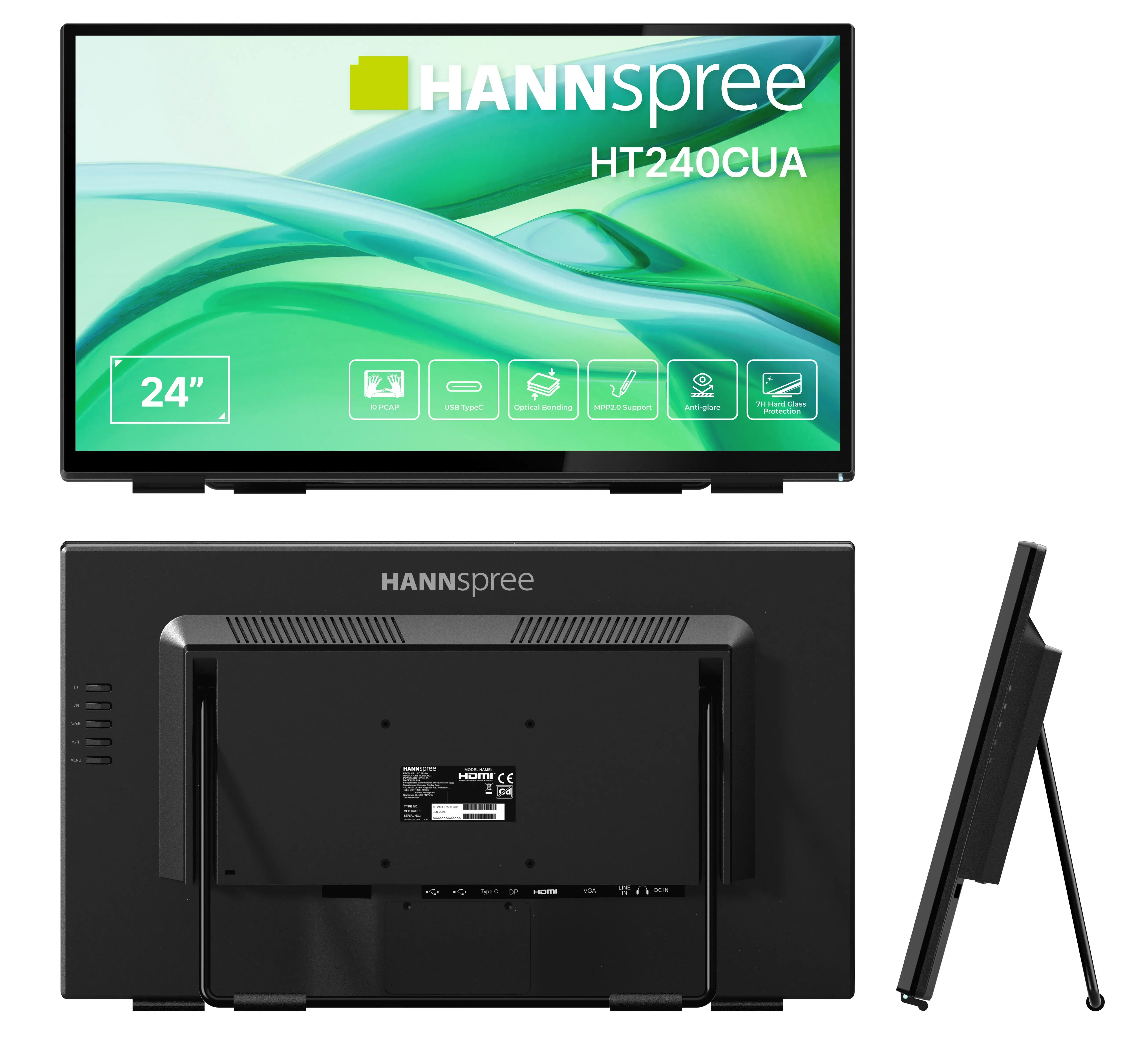 Портативен тъч Монитор Hannspree HT240CUA - 23.8" VA FHD(1920x1080), HDMI, USB-C - image 8