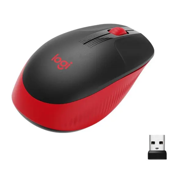 МИШКА LOGITECH M190 - wireless mouse, RF Wireless, Alkaline - Wireless / Безжична - Red - PN 910-005908 - image 2