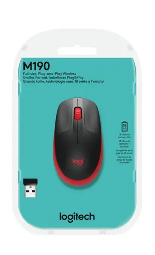МИШКА LOGITECH M190 - Wireless / Безжична - Red - PN 910-005908 - image 6