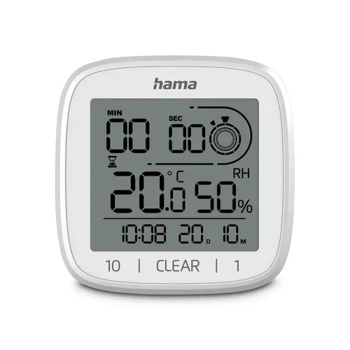 HAMA Ceas digital de baie "Cyprus", cu ventuză pentru agățare, alb
