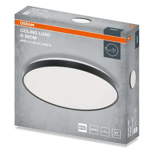 LED ΠΛΑΦΟΝΙΕΡΑ CEILING LUXO 60W 840 IP20 BK EUE LEDVANCE - 4