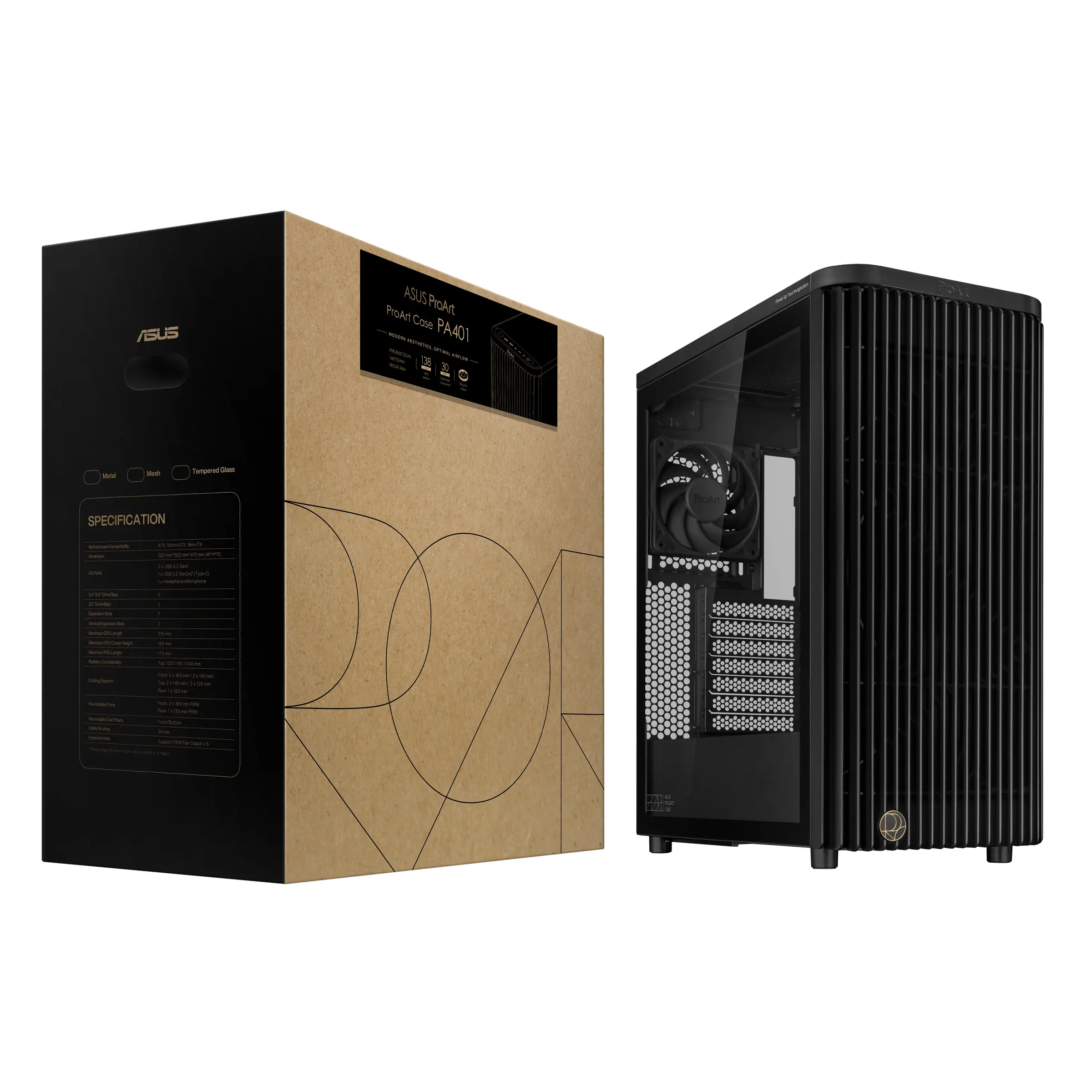 Кутия ASUS ProArt PA401 Black - Tempered Glass Panel - image 12