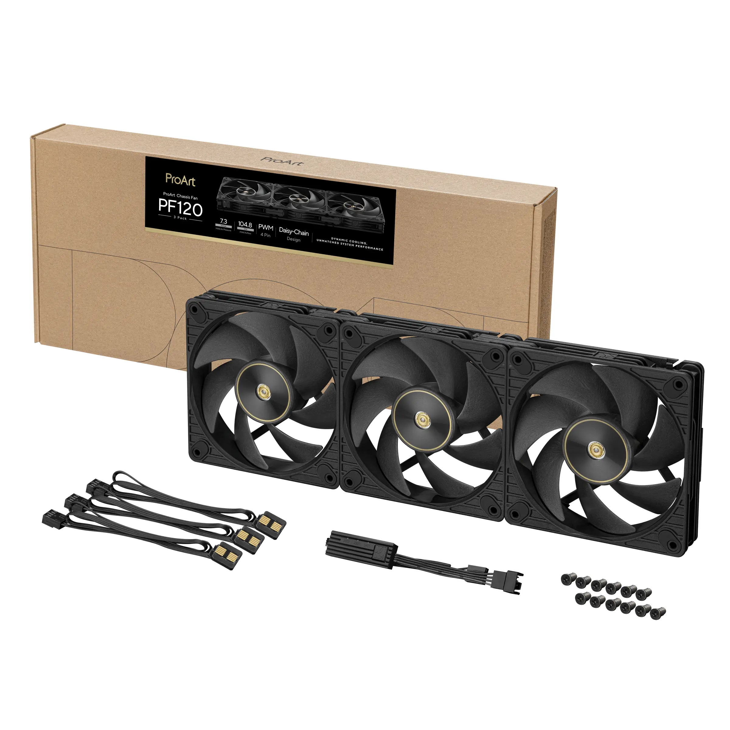 Комплект Вентилатори 3в1 ASUS PROART PF120 PWM - Black 120x120x28 mm - image 9