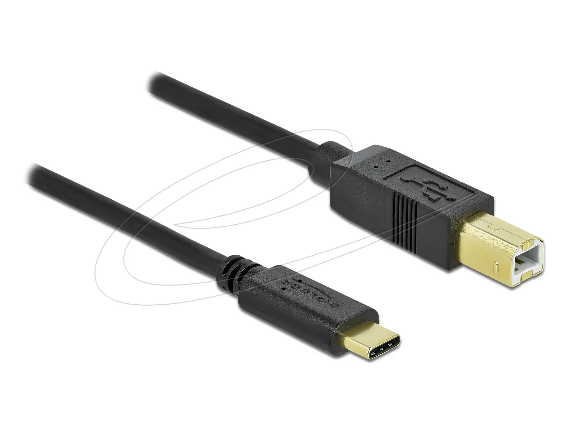 Кабел Delock USB-C 2.0 мъжко - USB-B мъжко, 2 м, Черен - image 1