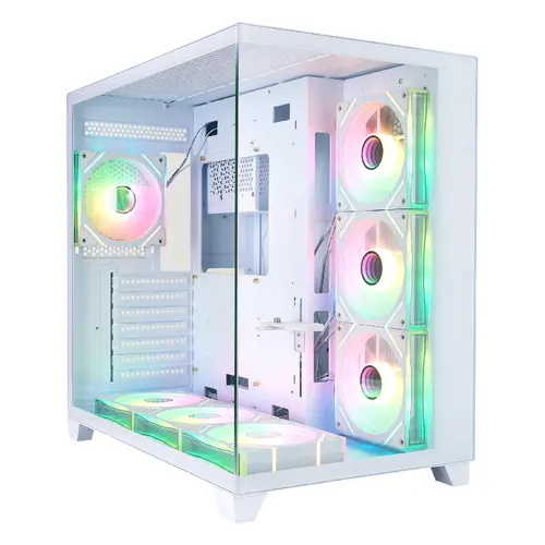 1stPlayer Κουτί Case ATX - MEGAVIEW MV8 Λευκό - 7 x 120 mm ανεμιστήρες A-RGB συμπεριλαμβάνονται - 1