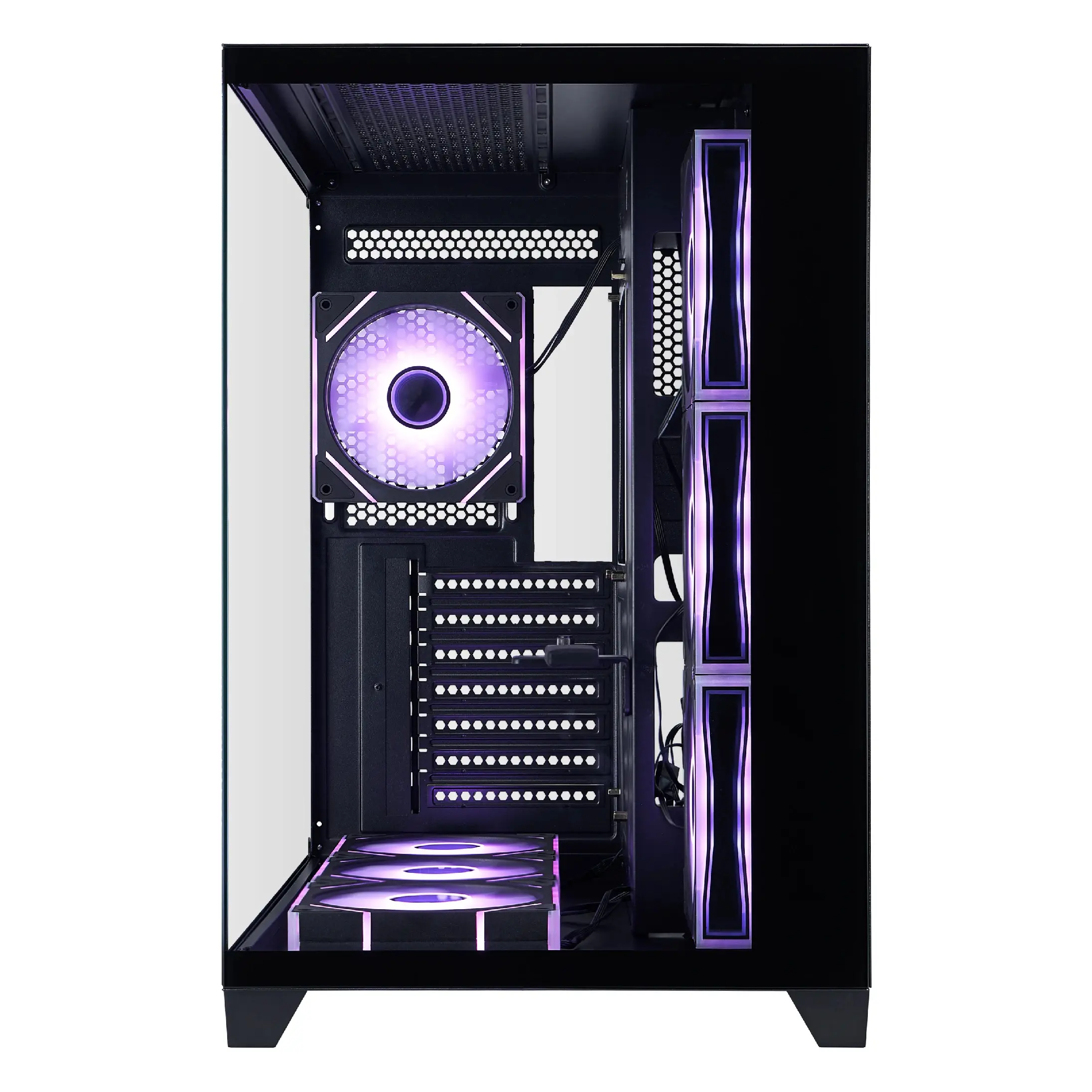 1stPlayer Carcasă Case ATX - MEGAVIEW MV8 Negru - 7 x 120 mm ventilatoare A-RGB incluse - image 1