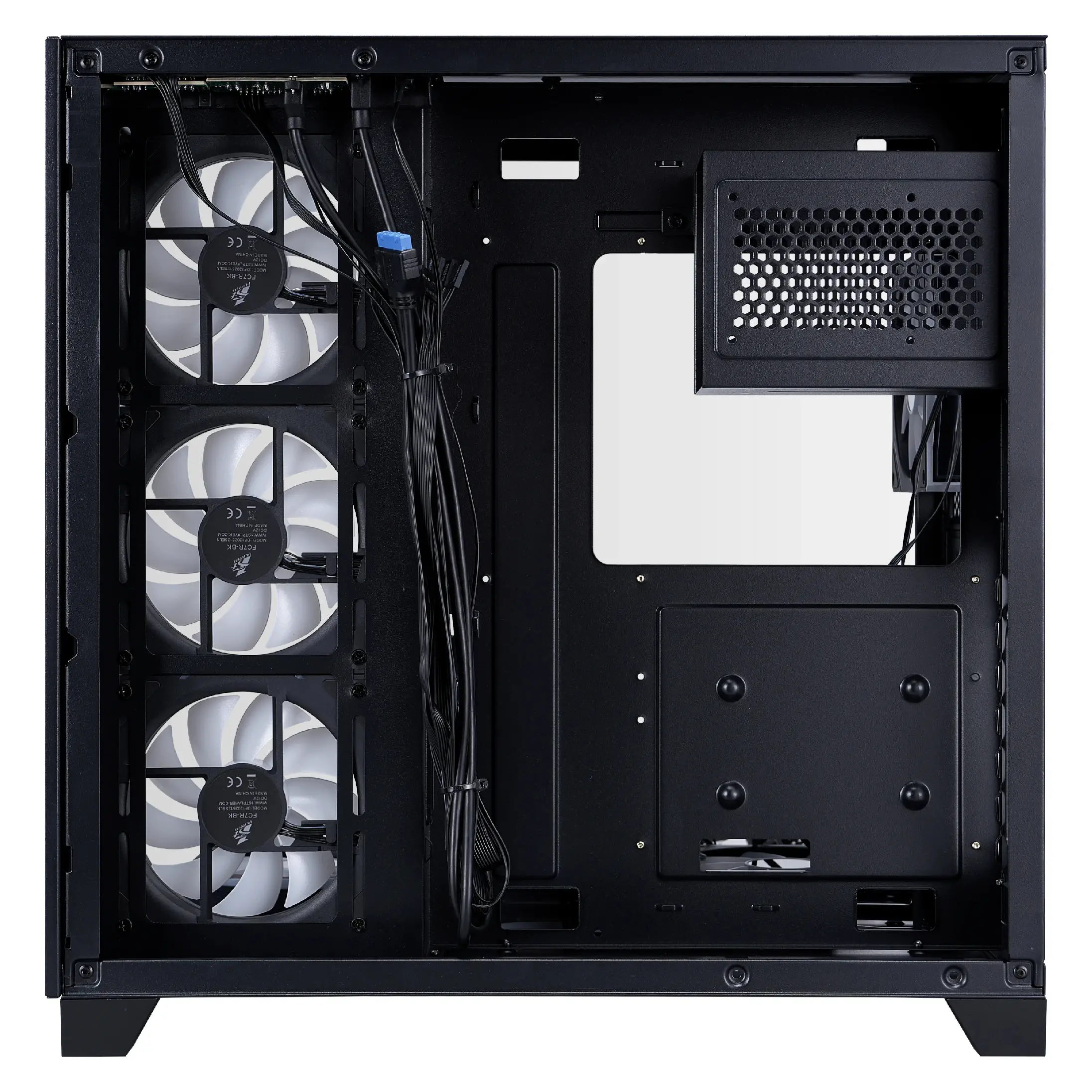 1stPlayer кутия Case ATX - MEGAVIEW MV8 Black - 7 x 120 mm A-RGB fans included - image 4