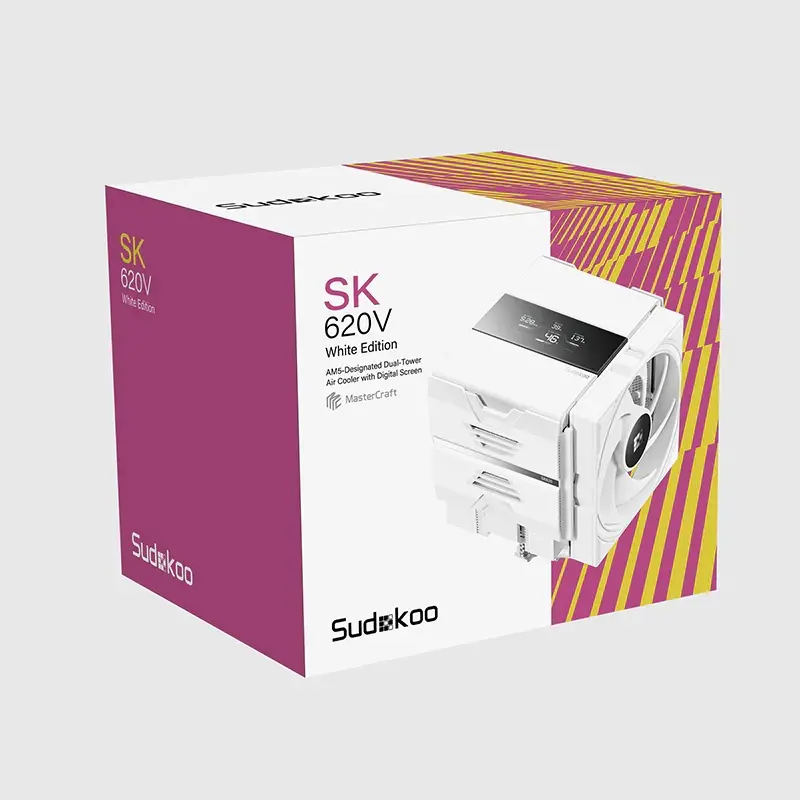 Sudokoo охладител CPU Cooler SK620V WHITE - Dual-Tower - LGA1851/AM5 - image 8