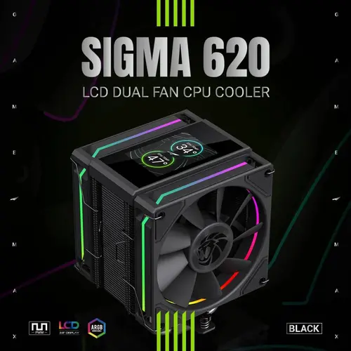 Gamemax охладител CPU Cooler Sigma 620 LCD Black - Addressable RGB - image 8