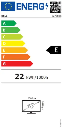 Монитор, Dell E2726DS, 27" QHD Anti-Glare, IPS, 5ms, 1000:1, 300 cd/m2,  2560x1440, 100Hz, HDMI, DisplayPort, ComfortView, Speakers 2 x 2 W, Height adjustable, Swivel,Pivot, Tilt, Black - image 6