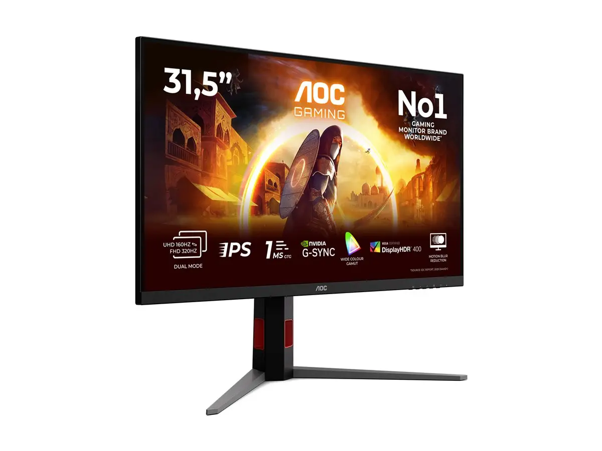 Монитор, AOC U32G4U, 31.5" Fast IPS WLED, 3840x2160@160Hz, 1ms GtG, 0.5ms MPRT, 450cd m/2, 1000:1, 80M:1 DCR, Adaptive Sync, Flicker Free, Low Blue Mode, Tilt, Height Adjust, Pivot, Swivel, 2xHDMI, DP, USB hub - image 10