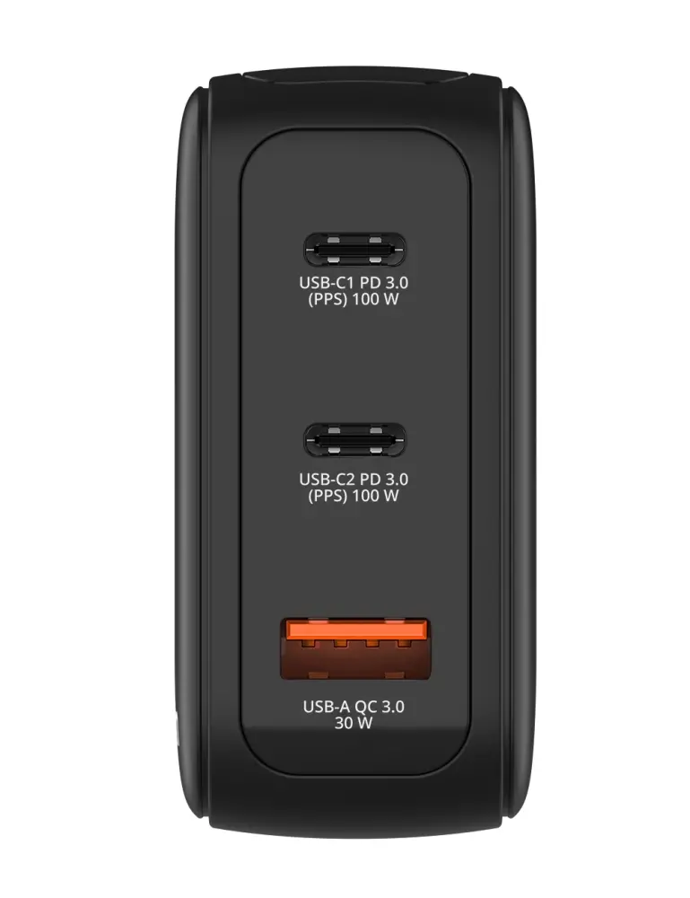 Зарядно устройство, Verbatim Mini GaN Charger 100W with Display + 100W USB-C to USB-C Cable (Charger and Data transfer) Grey - image 2