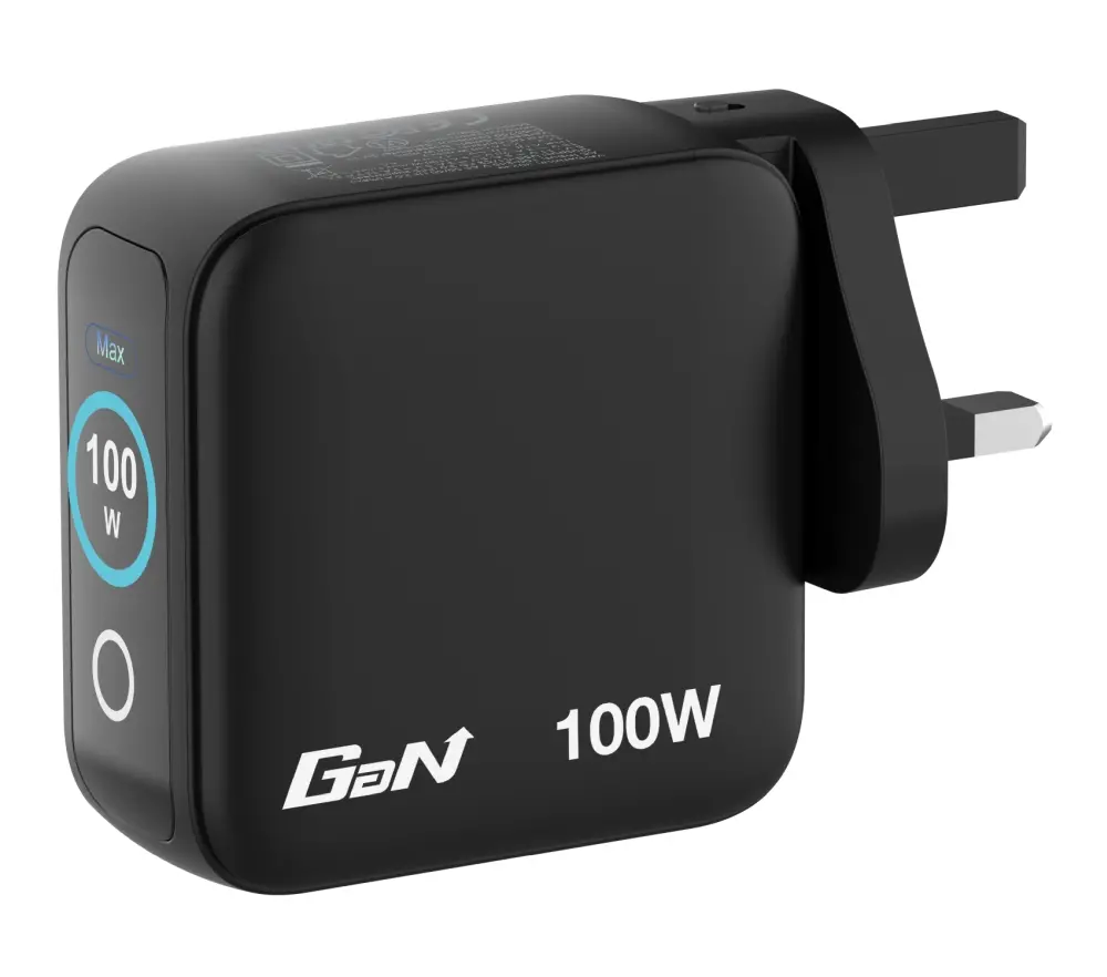 Зарядно устройство, Verbatim Mini GaN Charger 100W with Display + 100W USB-C to USB-C Cable (Charger and Data transfer) Grey - image 6