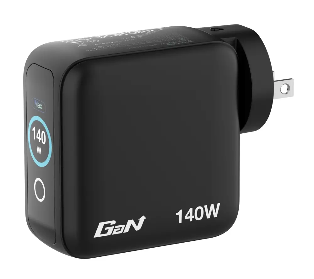Зарядно устройство, Verbatim Mini GaN Charger 140W with Display + 140W USB-C to USB-C Cable (Charger and Data transfer) Grey - image 3