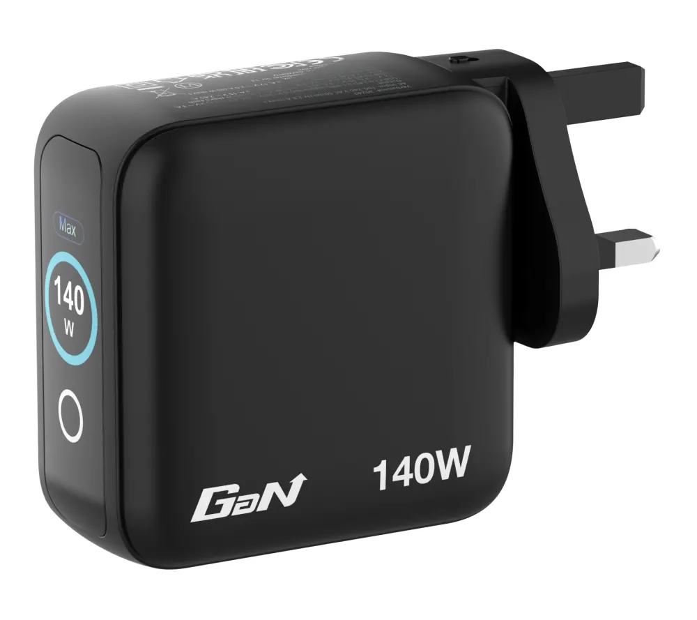Зарядно устройство, Verbatim Mini GaN Charger 140W with Display + 140W USB-C to USB-C Cable (Charger and Data transfer) Grey - image 4