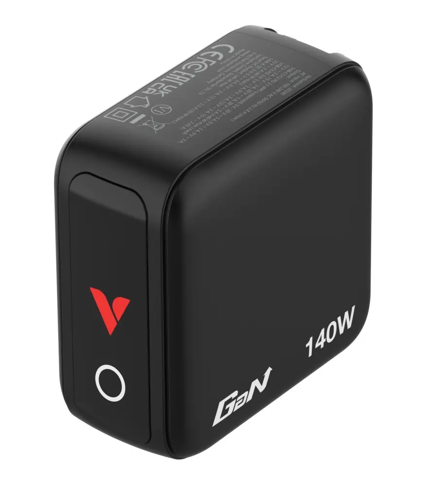 Зарядно устройство, Verbatim Mini GaN Charger 140W with Display + 140W USB-C to USB-C Cable (Charger and Data transfer) Grey - image 6
