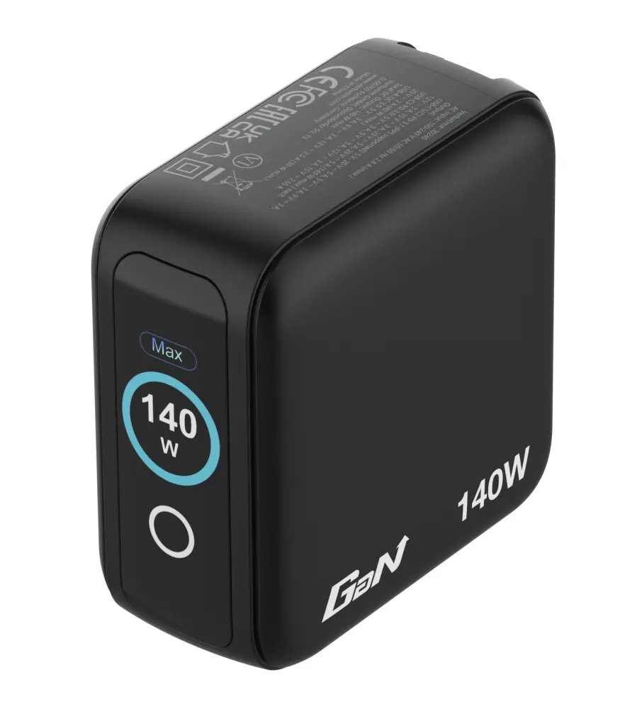 Зарядно устройство, Verbatim Mini GaN Charger 140W with Display + 140W USB-C to USB-C Cable (Charger and Data transfer) Grey - image 7