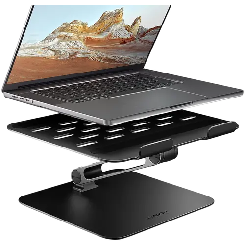 STND-LQB βάση για notebook και tablet. Βάση αλουμινίου HQ για laptop μεγέθους 10-17.3. Ρυθμιζόμενο ύψος και γωνία. Μαύρο - 1