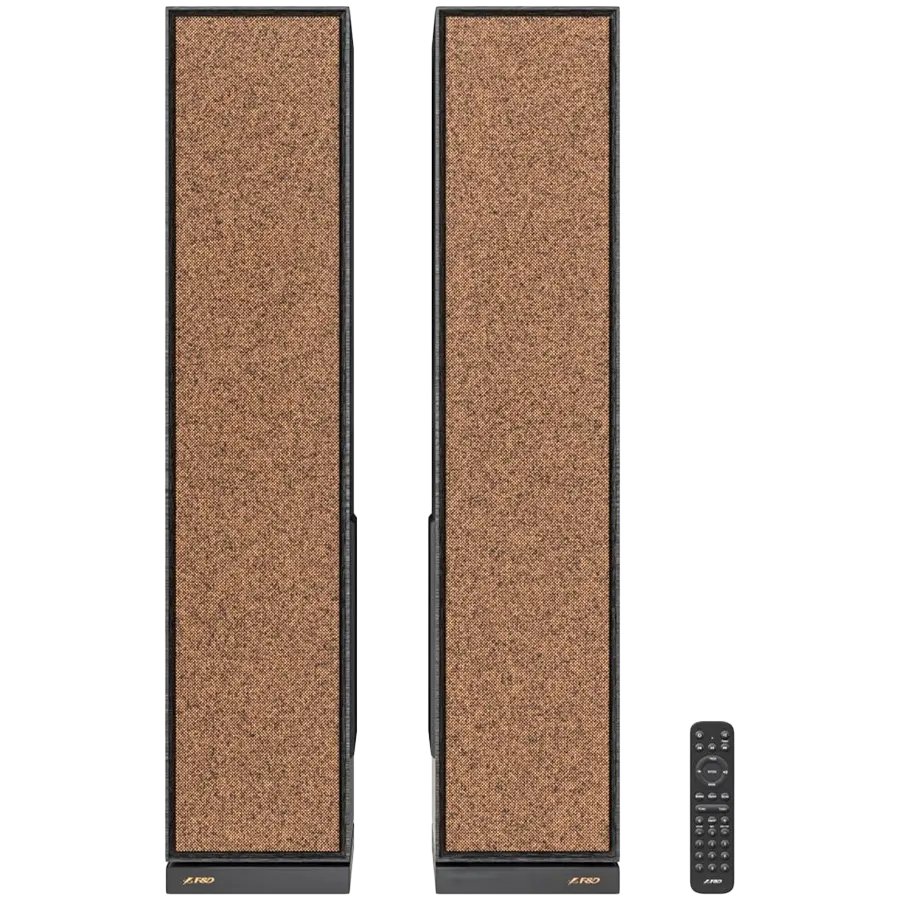 FENDA F&D T-68X 2.0 Floorstanding Speakers, 140W RMS ( 70Wx2), 1'' Tweeter + 4'' Speakers + 8'' Subwoofer for each channel, BT 5.3/Optical/COAXIAL/AUX/USB/Karaoke function/LED Display/Remote control/Microphone/Wooden, Touch buttons, Black