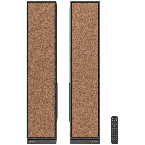 FENDA F&D T-68X 2.0 Floorstanding Speakers, 140W RMS ( 70Wx2), 1'' Tweeter + 4'' Speakers + 8'' Subwoofer for each channel, BT 5.3/Optical/COAXIAL/AUX/USB/Karaoke function/LED Display/Remote control/Microphone/Wooden, Touch buttons, Black