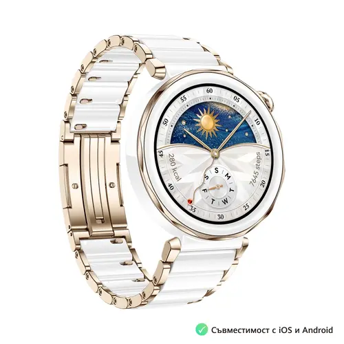 Часовник, Huawei Watch GT5 Pro Jana-B29C, 1.32" Amoled 466x466, PPI 352, BT5.2, BLE/BR/EDR, 323mAh, 40-meter free diving, HUAWEI TruSense System, ECG analysis, Battery life up to 7 days, Compatible with iOS and Android devices, Ceramic + Huawei FreeBuds SE 3 - image 1