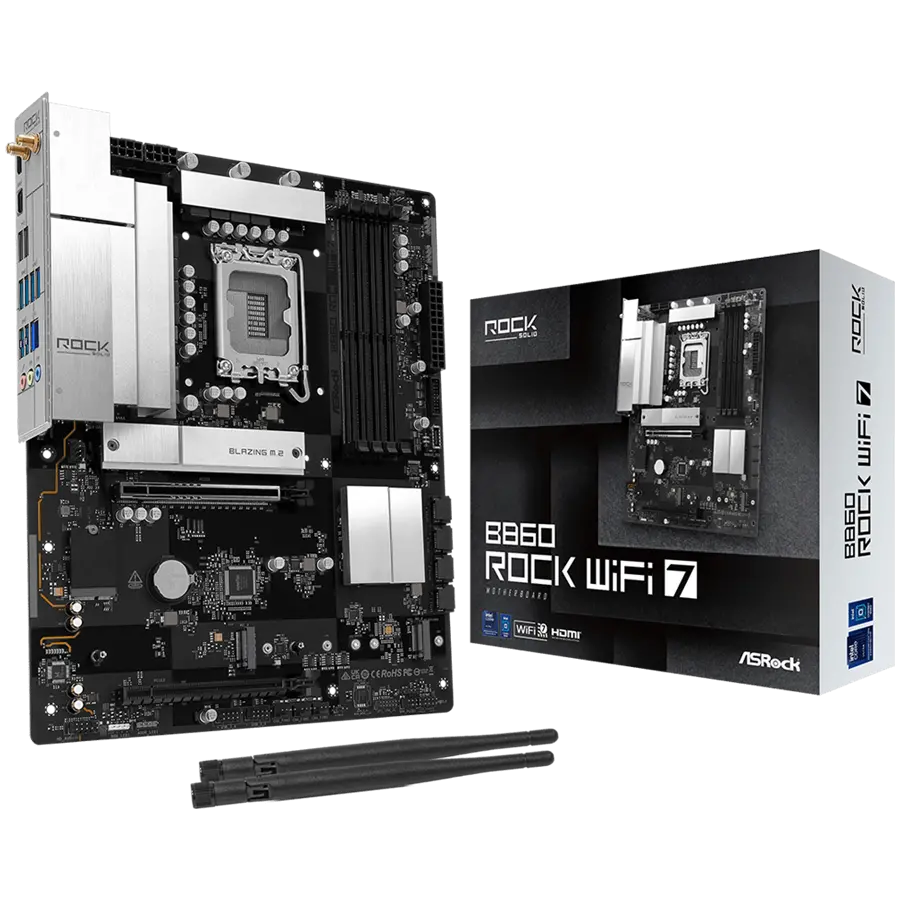 Дънна платка ASRock B860 Rock WIFI 7, LGA 1851