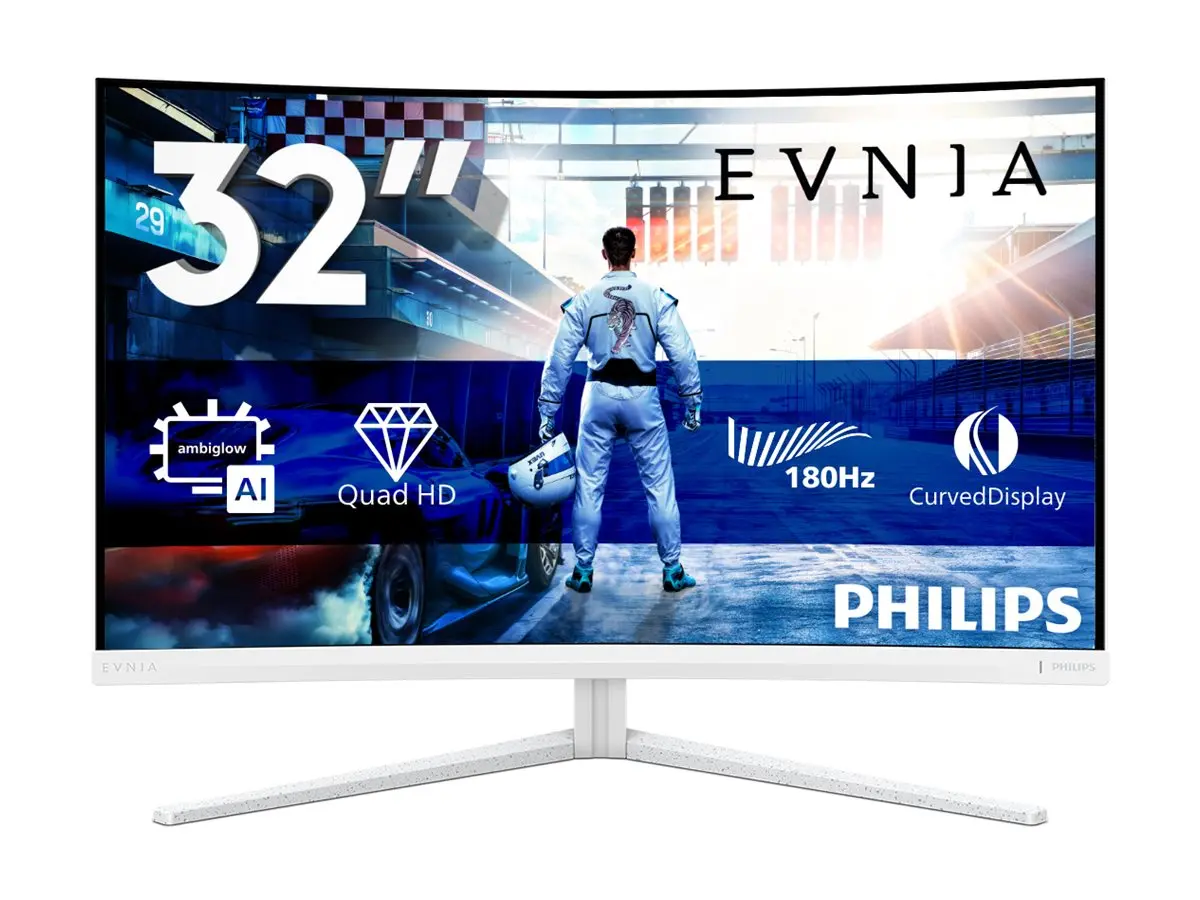 Монитор, Philips 32M2C5501, 31.5" Curved 1500R VA WLED, 2560x1440@180Hz, 1ms GtG, 0.5ms MPRT, 300cd m/2, 3500:1, Mega Infinity DCR, Adaptive Sync, FlickerFree, LowBlue Mode, Tilt, Height Adjust, Swivel, 2xHDMI, DP