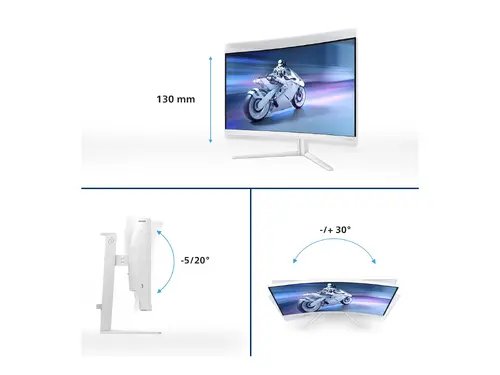 Монитор, Philips 32M2C5501, 31.5" Curved 1500R VA WLED, 2560x1440@180Hz, 1ms GtG, 0.5ms MPRT, 300cd m/2, 3500:1, Mega Infinity DCR, Adaptive Sync, FlickerFree, LowBlue Mode, Tilt, Height Adjust, Swivel, 2xHDMI, DP - image 4