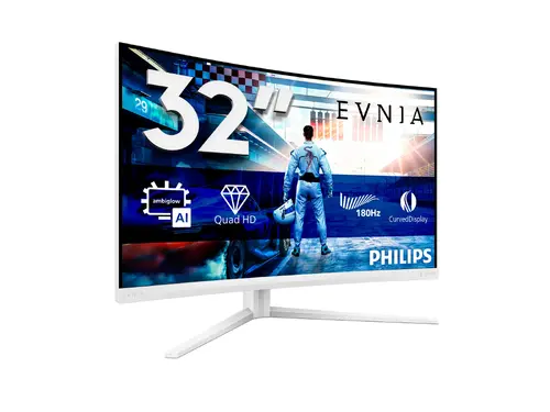Monitor, Philips 32M2C5501, 31.5" Curved 1500R VA WLED, 2560x1440@180Hz, 1ms GtG, 0.5ms MPRT, 300cd m/2, 3500:1, Mega Infinity DCR, Adaptive Sync - 8