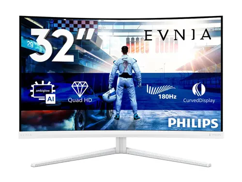Монитор, Philips 32M2C5501, 31.5" Curved 1500R VA WLED, 2560x1440@180Hz, 1ms GtG, 0.5ms MPRT, 300cd m/2, 3500:1, Mega Infinity DCR, Adaptive Sync, FlickerFree, LowBlue Mode, Tilt, Height Adjust, Swivel, 2xHDMI, DP