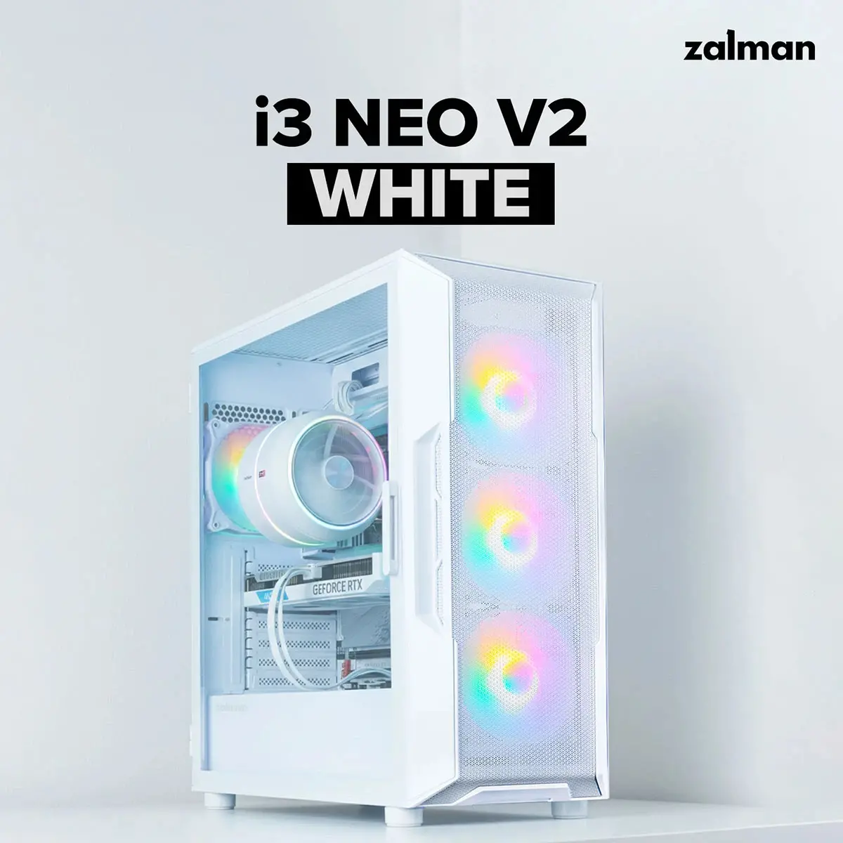 Zalman кутия Case ATX - I3 NEO V2 White - RGB, Mesh - image 13