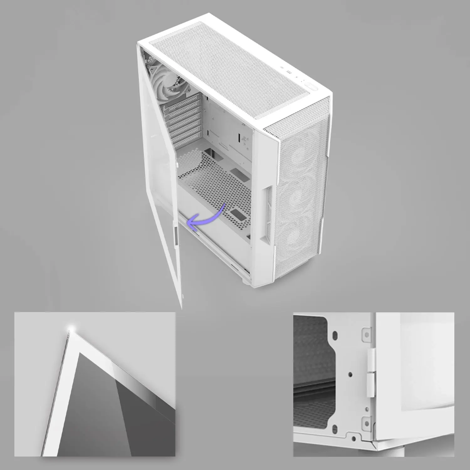 Zalman кутия Case ATX - I3 NEO V2 White - RGB, Mesh - image 14