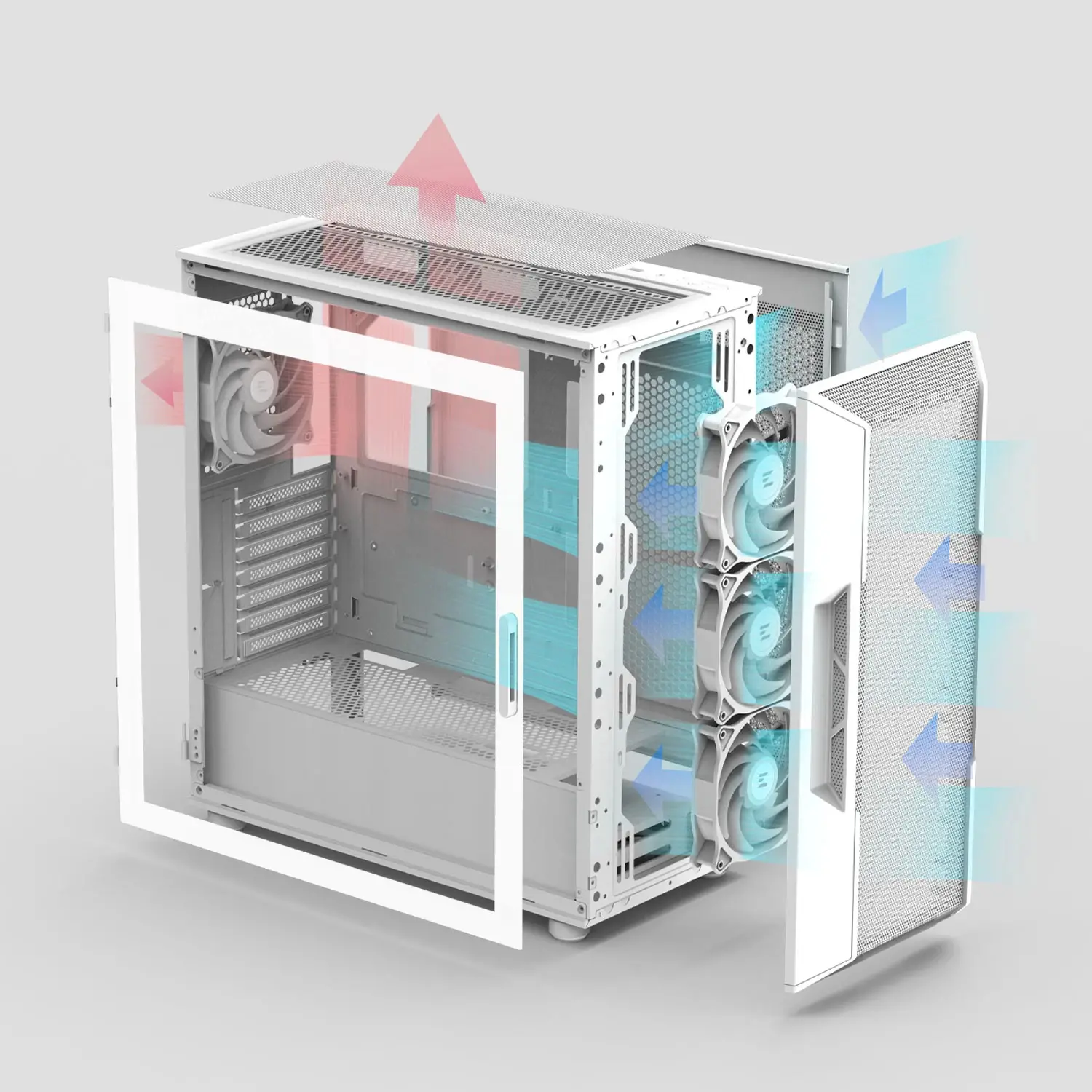 Zalman кутия Case ATX - I3 NEO V2 White - RGB, Mesh - image 9
