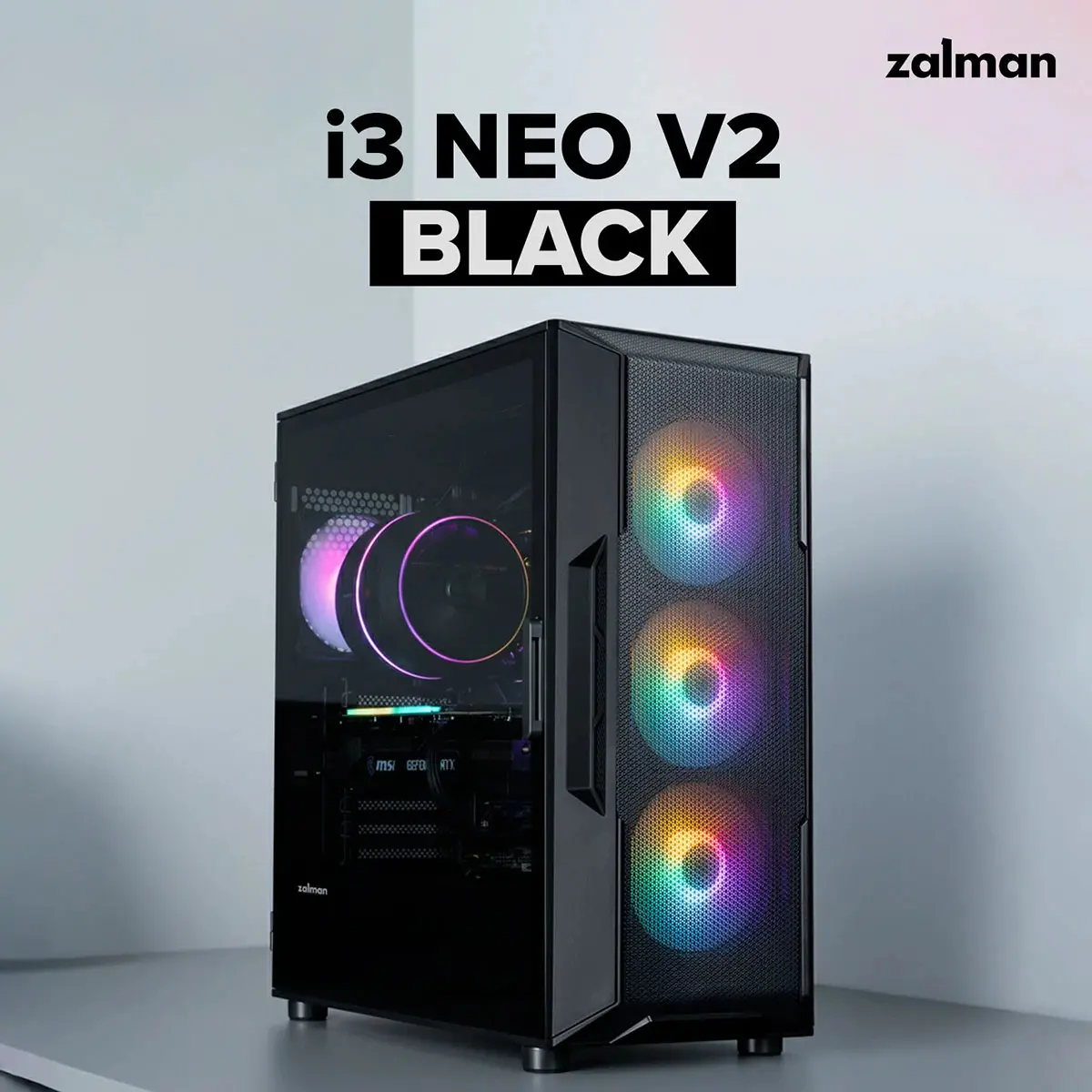 Zalman кутия Case ATX - I3 NEO V2 Black - RGB, Mesh - image 16